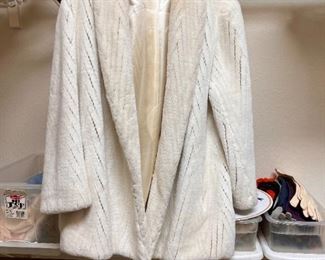 white rabbit fur jacket