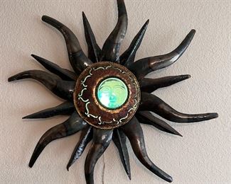 metal sun lighted wall hanging
