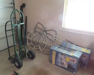 Outdoor Christmas decor, dollies