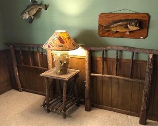 Headboards were crafted by our client. Twin bed metal frames come with the headboards. 