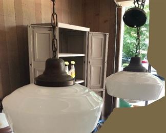 Antique light fixtures from Greenville High School, Wesley Street location, built 1924-25.