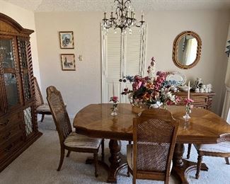 Formal dining and matching hutch
