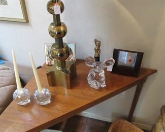 Tiffany & Co round faceted crystal candle holders, 