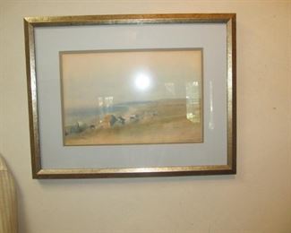 Vintage Degas Print: "The cliffs overlooking the bay."