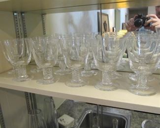 11pc STEUBEN crystal air twist glasses set