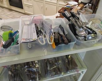 Lots of kitchen utensils