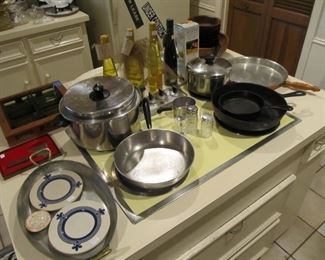 Lots of vintage goodies - cast iron, Revere ware, copper cookware & more