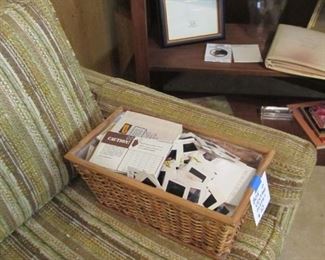 Collection of vintage slides.  Cool for a project. I have seen someone make a window curtain out of these that looks like stained glass.