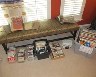 Nice collection of Record LPs, 45's, Cassettes, and CDs. 60s, 70s, & 80s 