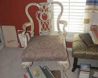 Vintage French country upholstered chair