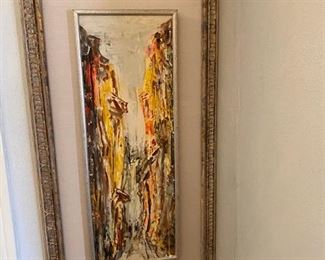 Vintage Mid-century framed fine art.