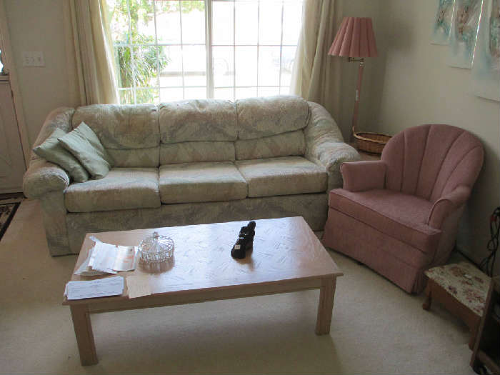 LIVING ROOM SOFA AND CHAIR