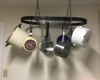 Pot rack is also for sale along with pans & lids
