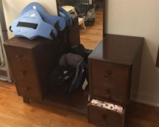 Vintage dresser with full length mirror in middle
