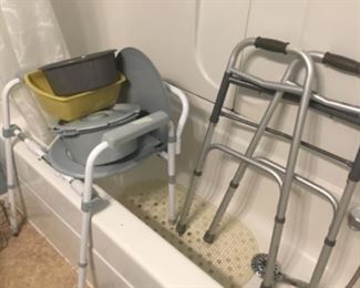 Potty chair (complete) and stationery walker