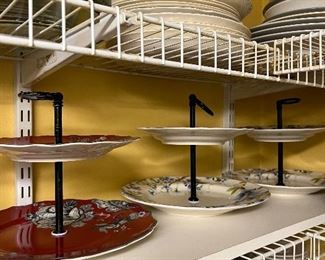 Dinner Plates: 1.50 each 2-Tier servers: $12 each