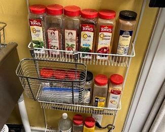 Spices: $1.00 each , Storage rack: $20