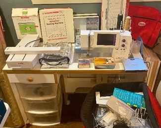 Bernina Artista Embroidery machine with all the attachments, adjustable stand and chair 