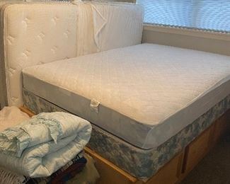 New Serta Queen size mattress and box spring still wrapped, additional used queen  sized mattress and box spring. 