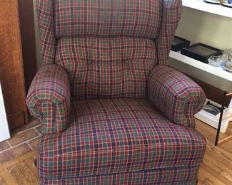 2 Swivel / Rocker Lazy Boy Recliners 2 Dark Green, nice condition $85 Each. The Plaid Lazy Boy Recliner is only $35 because it has a few holes in the top - easy to cover.