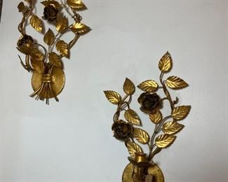 Pair of Gold Candle Holders