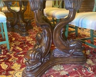 Large Koi Fish Base with Glass Dining Table