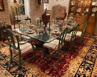 Large Koi Fish Base with Glass Dining Table