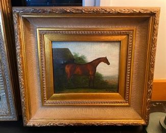 Oil on canvas horse painting