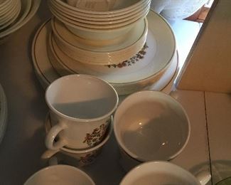 Another set of Corelle features bright flowers.