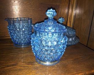 Gorgeous blue hobnail pieces.