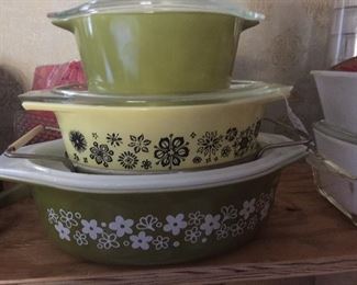 Vintage Pyrex casserole dishes are practical, decorative and collectible.