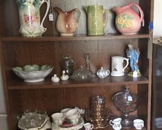 Collectible glassware and porcelain, a souvenir cup from Pioneer, Ohio and vintage snack sets are among the many offerings.