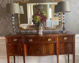 Federal Style Mahogany Sideboard Hickory Chair