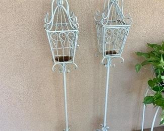 Pair Metal Latern Stands