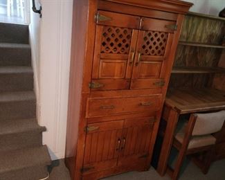 beautiful solid wood armoire/hutch (I see a bar)
