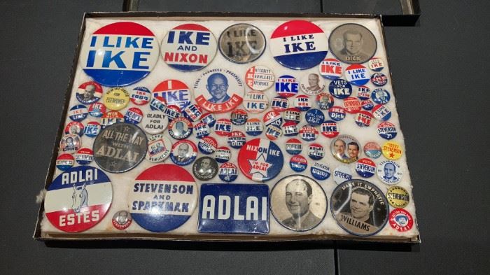 Ike Political Buttons Adlai