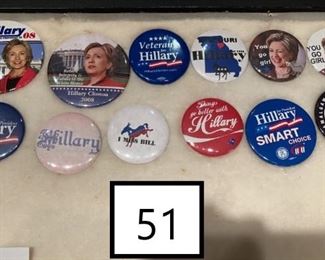 Hilary Clinton Political Buttons