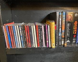 CDs, Audio books, DVDs, VHS