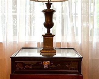 Drexel Chinoiserie Side Table                                                                Decorative Table Lamp