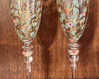 Hand Painted Champagne Glasses