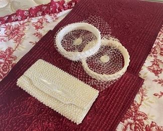 MCM Beaded Clutch and Vintage Hats 