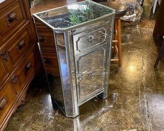 Mirrored End Table (crack on front door around knob)