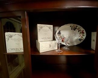 LENOX Spring Harvest 16" Oval Serving Platter and CHERBOURG Crystal Wine Glasses  