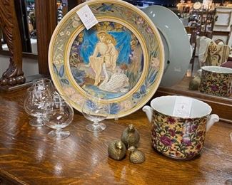 Hand Painted Large Vintage Porcelain Plate