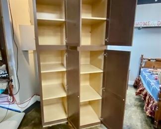 View of inside of both HAMPTON BAY Edson Storage Cabinets 