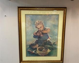 "TOWHEAD" by Bertie Sears, Signed and Numbered, Large ( H-31" x W-25") Vintage, Serial #53 of 500