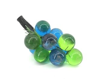 Vintage Blue & Green Art Glass Grape Vine
