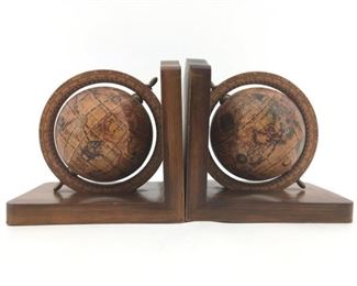 Vintage Italian PI Old World Globe Bookends
