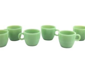 Vintage 8pc. Jade Glass Mug Set
