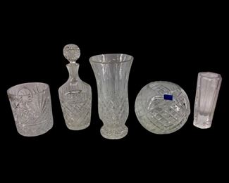 Vintage 5pc. Mixed Brand Crystal Dishes
